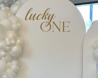 Adhesivo decorativo para el primer cumpleaños de "Un afortunado", tema de San Patricio, decoración para el primer cumpleaños, "Un afortunado" para niñas y niños.