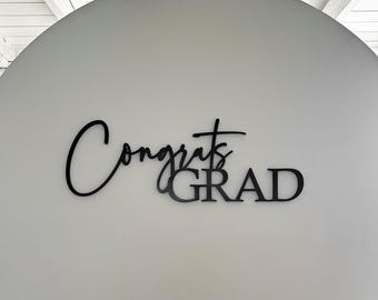 Letrero de madera "¡Felicidades, graduado!", decoración de pared para eventos, decoración para eventos de graduación, letreros para fiestas, letrero de madera para fondo de globos.