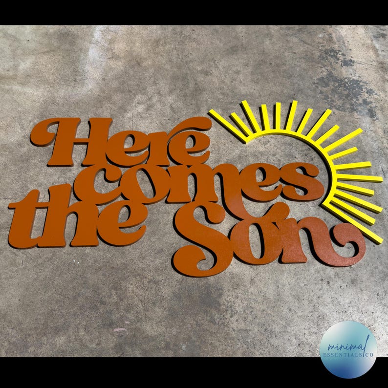 Here Comes the Son Sign Wood, Sun Rays, Baby Shower Decorations, Baby ...