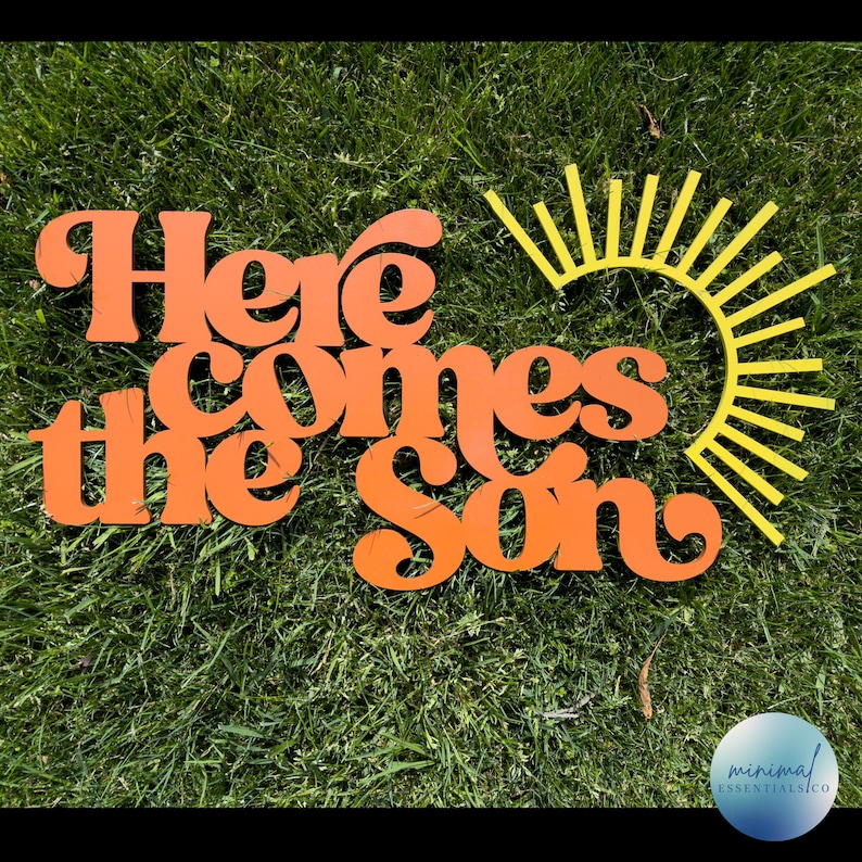 Here Comes the Son Sign Wood, Sun Rays, Baby Shower Decorations, Baby ...