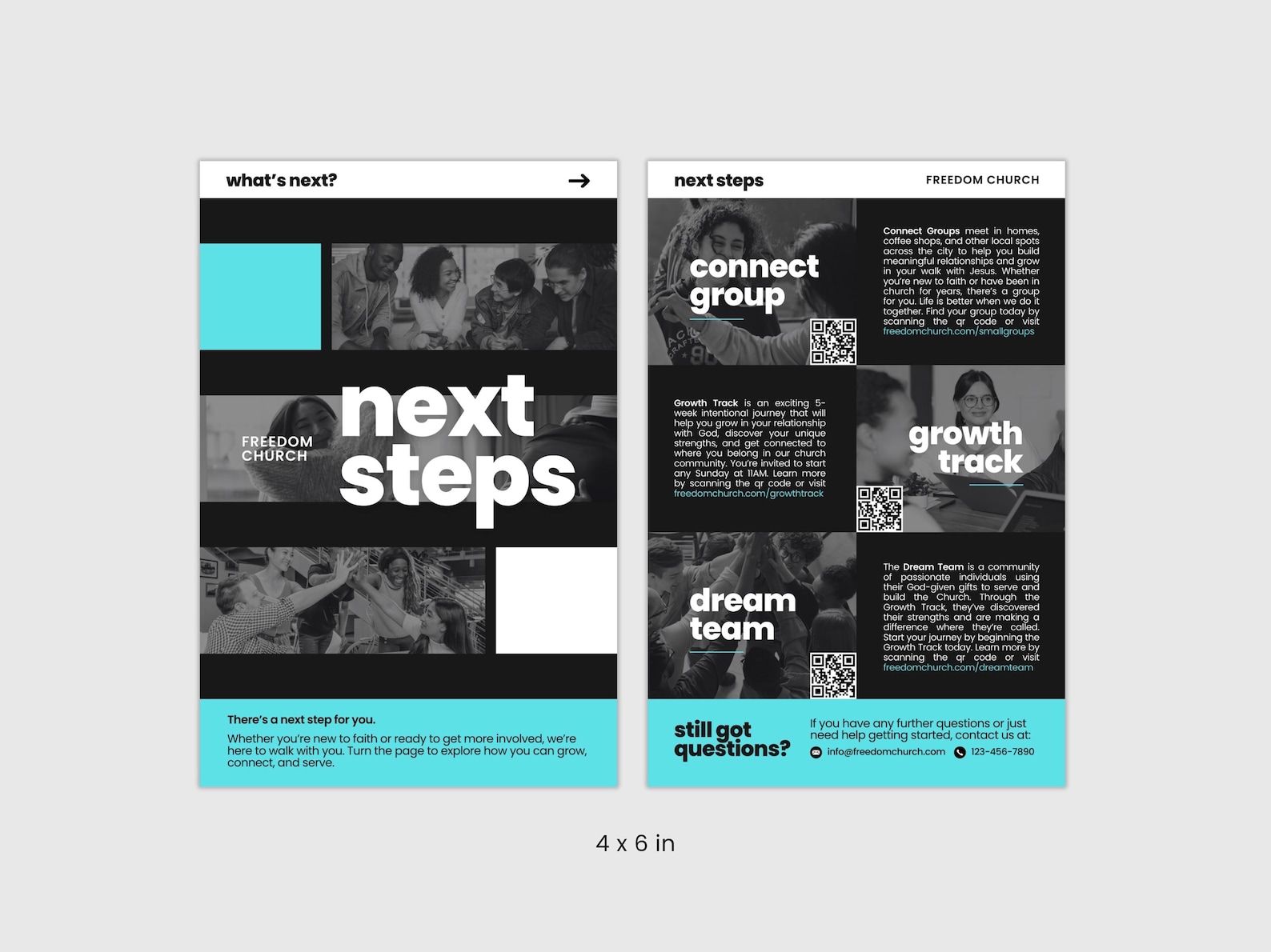 Example Website. Step Cards Modern Church Next Steps Card Template: Ministry Connect Groups ...