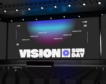 Vision Sunday Modern Church Graphics Pack (Canva Editable, Digital Download)