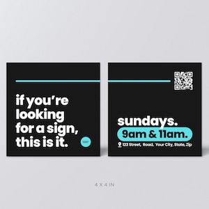 Modern Church Invitation Templates, Creative Sunday Invite Cards, Evangelism (Canva Editable, Digital Download) image 4
