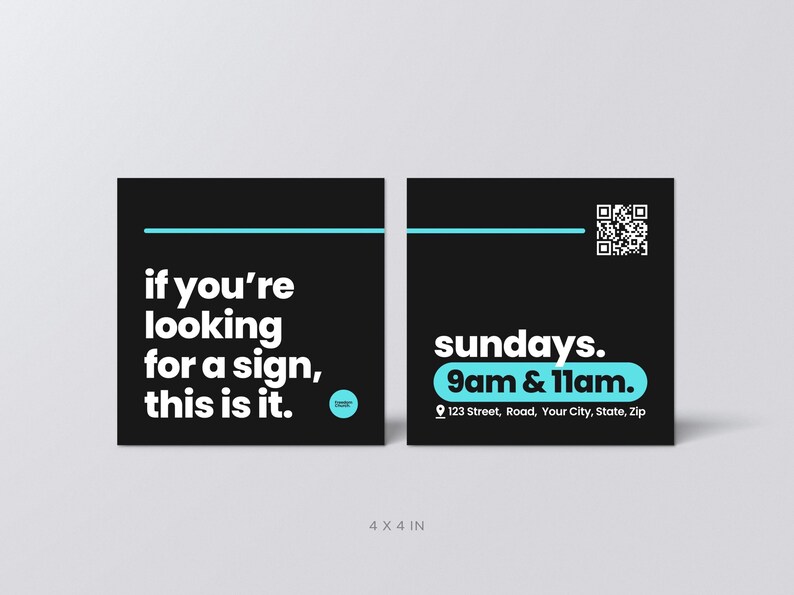 Modern Church Invitation Templates, Creative Sunday Invite Cards, Evangelism (Canva Editable, Digital Download) image 4