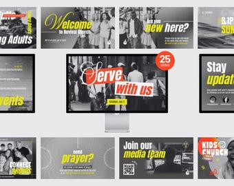 Moderne Kirchenanzeige Folien: Anpassbare Canva Vorlagen (Digitaler Download)