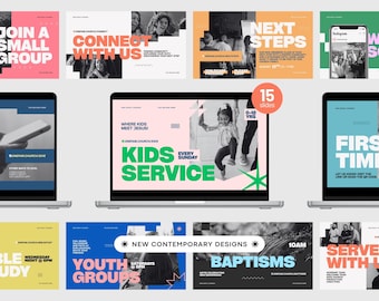 Zeitgenössische Kirchen Präsentationsfolien: Canva Vorlagen (Digitaler Download)