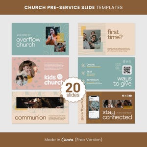 20 Modern Church Announcement Slides Canva Templates,Church Presentation Slides,Sunday Service Slides,Welcome Church Graphics,Loop Slides
