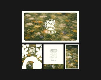 Modern Easter Graphics 2026, Elegant Easter Socials for Your Church, Vintage Blurred Florals