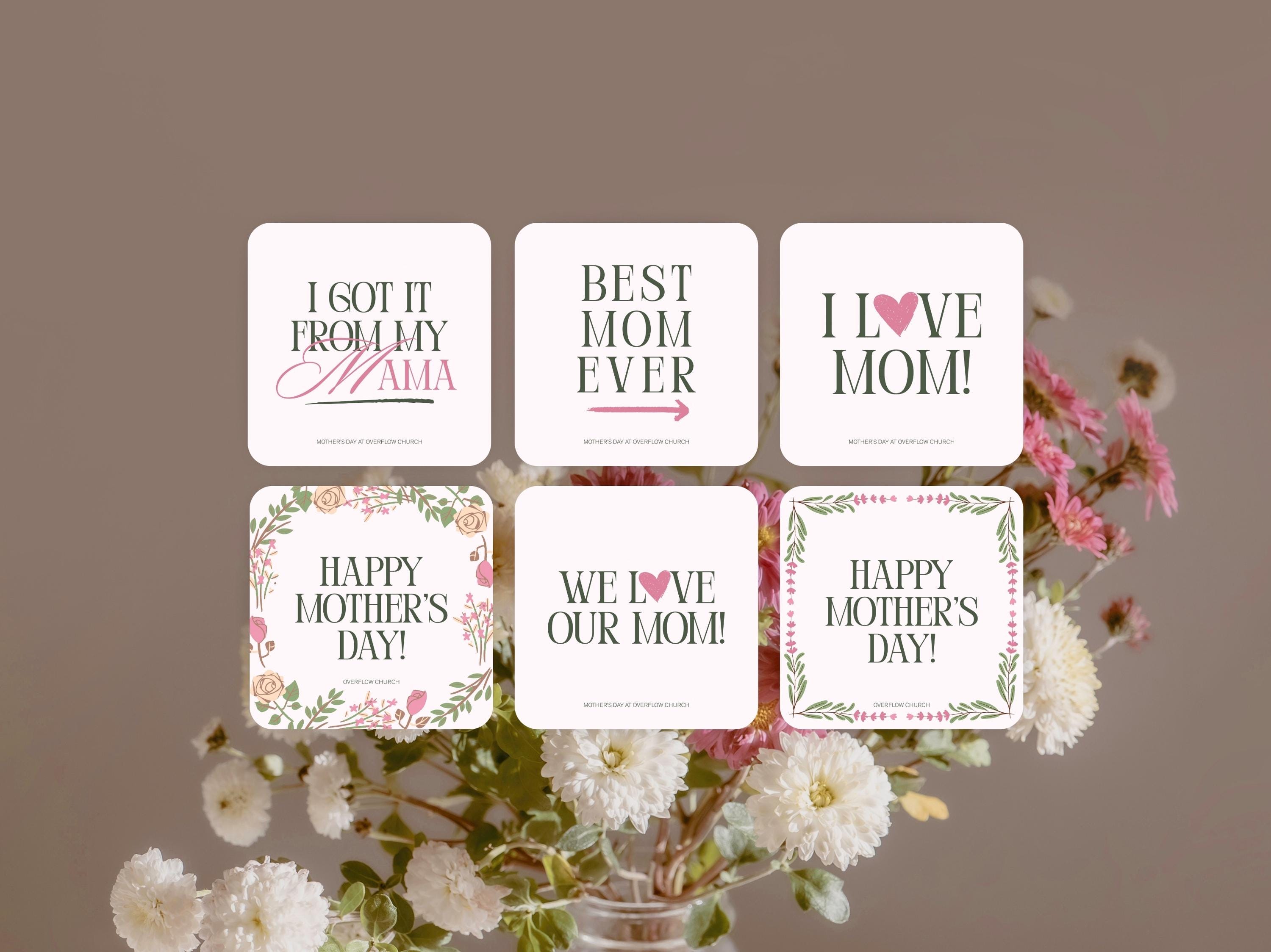 Mother's Day Handheld Pop Signs: Church Photo Booth Props (canva