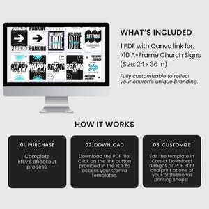 Modern Church A-frame Signs Canva Templates, New Church Parking Signs ...