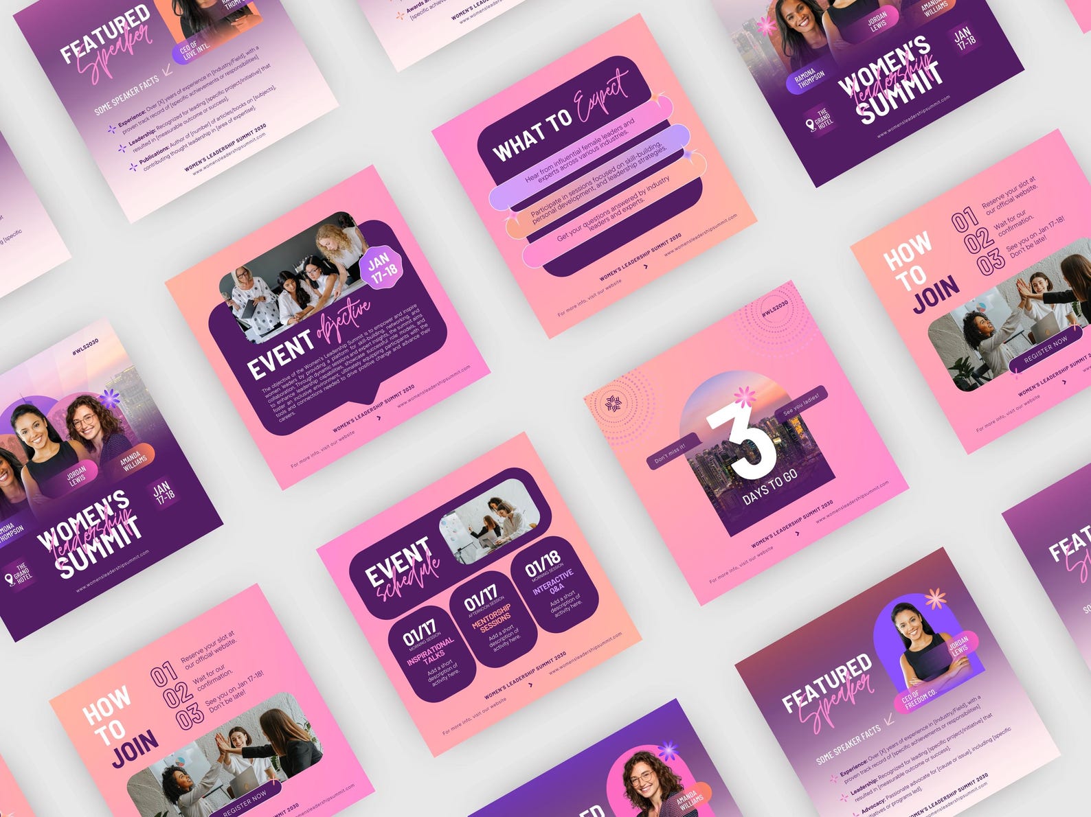 Women's Summit Social Media Flyer Templates (digital Download) Etsy