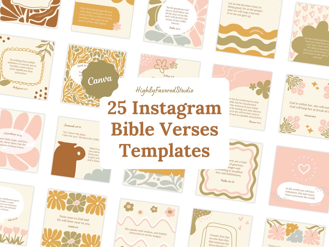 25 Bright Boho Bible Verse Instagram Templates 2024 Encouraging ...