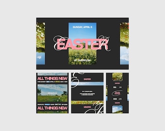 Modern Easter Graphics 2026, Easter Social Media Pack (Digital Download)