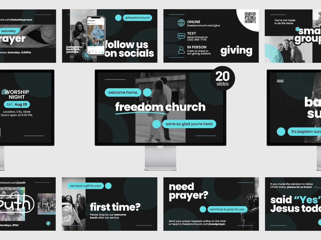 Modern Church Presentation Slide Templates, Sunday Pre-service Slides ...