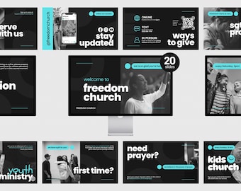 Moderne Kirchen Präsentationsfolien: Anpassbare Canva Vorlagen (Digitaler Download)