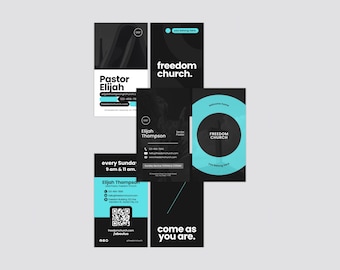 Modern Church Pastor/Staff Business Card Templates (Digital Download)