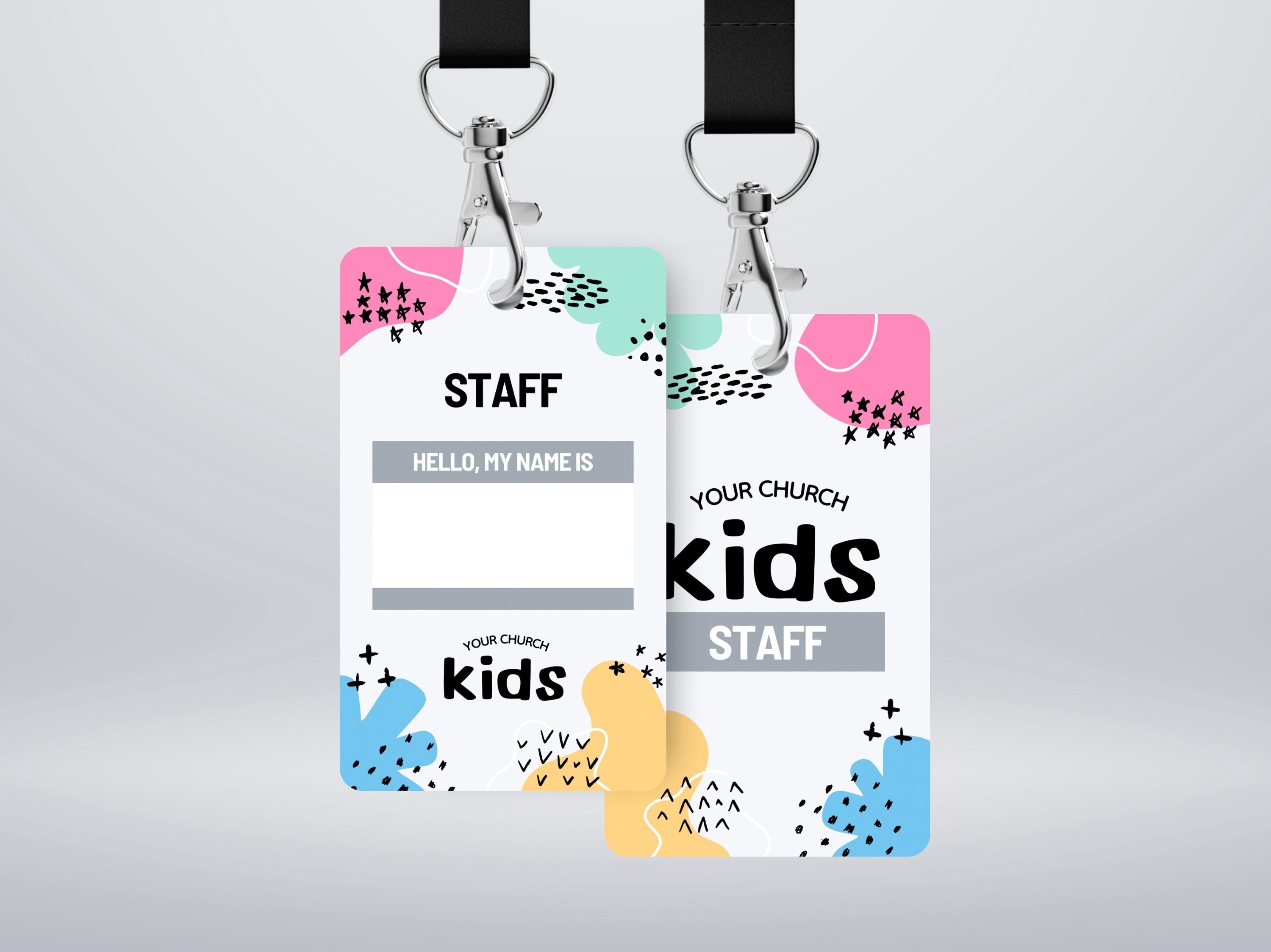 Kids Church ID Badge Templates, Children’s Ministry Staff & Volunteer ...