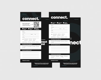 Modern Church Connect Card Template (Canva Editable, Digital Download)