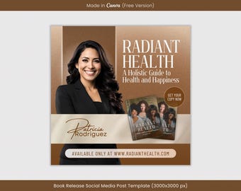Modern Book Release Social Media Flyer, Editable DIY Book Flyer Template, Health & Wellness Book Promotion, Aesthetic Book Flyer