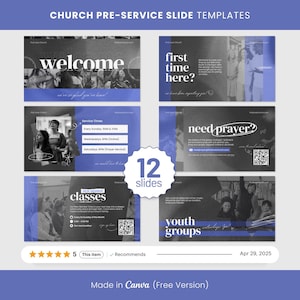 Modern Church Presentation Slides,Announcement Slides,Church Youth Groups,Baptism Sunday,Aesthetic Welcome Slides,Customizable Canva Slides