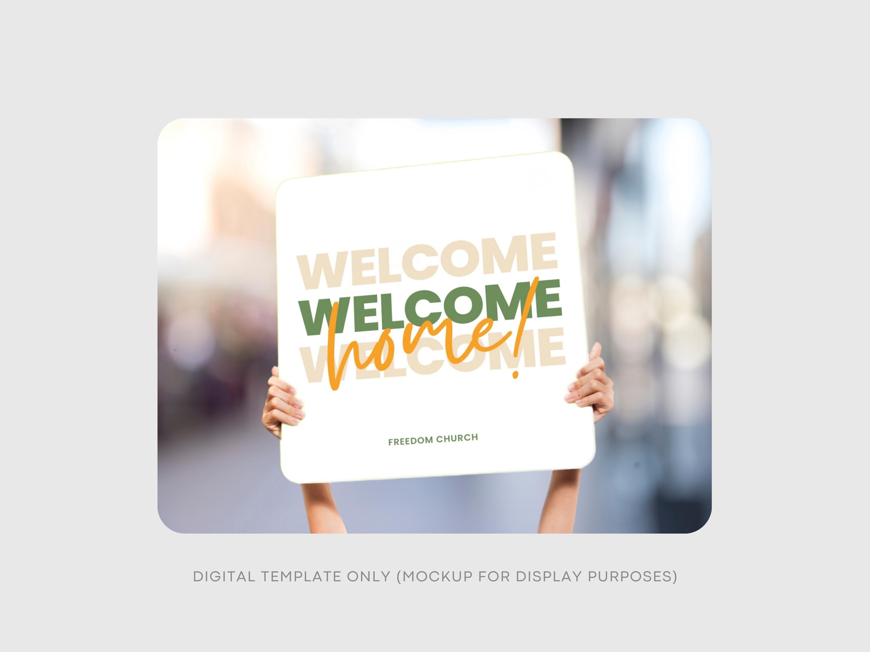 Modern Vibrant Church Welcome Signs, Sunday Greeter Handheld Pop Signs ...