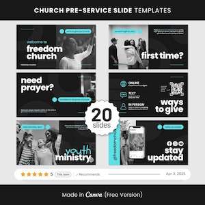 Modern Church Presentation Slides,Announcement Slides,Contemporary Worship Experience,Aesthetic Welcome Slides,Customizable Canva Slides
