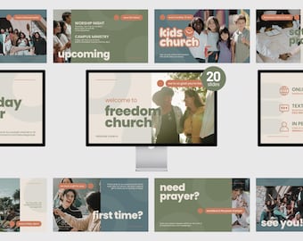 Moderne Kirche Präsentationsfolien: Canva Vorlagen (Digitaler Download)