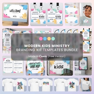 Kids Ministry Canva Templates Bundle: Church Branding Kit (Digital Download, Canva Editable)