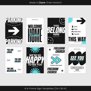 Modern Church A-frame Signs Canva Templates, Aesthetic New Church ...