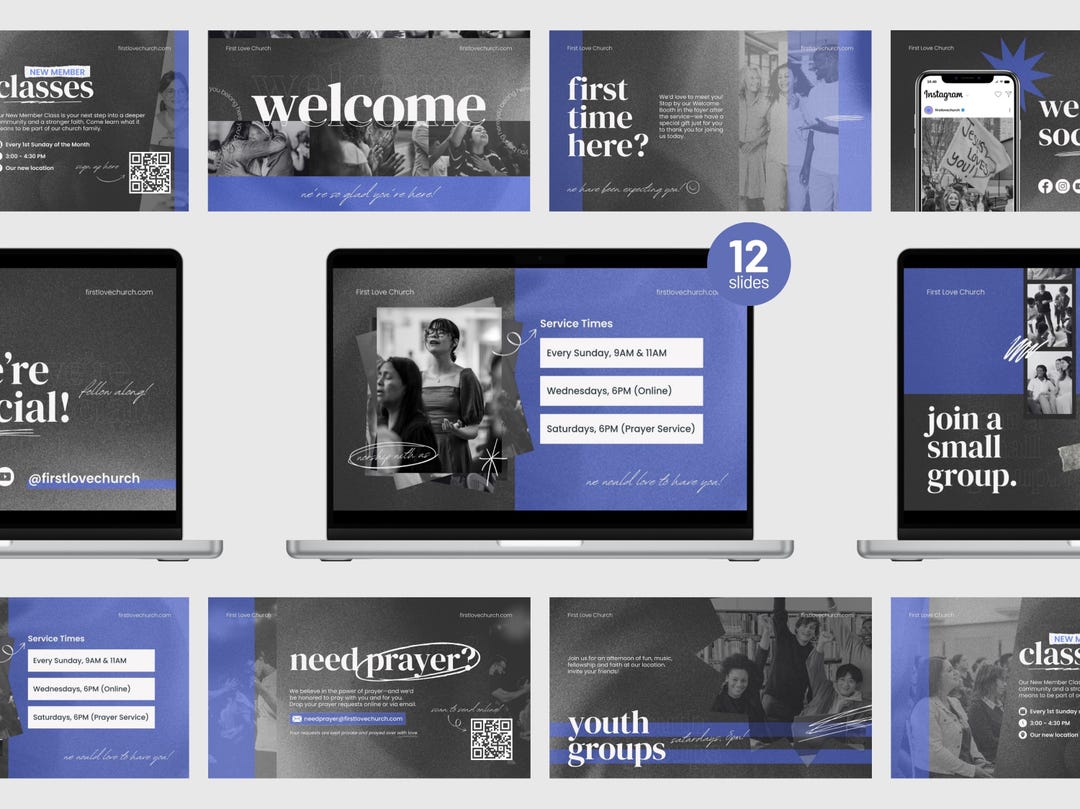 Grainy Church Presentation Slide Templates, Sunday Pre-service Slides ...