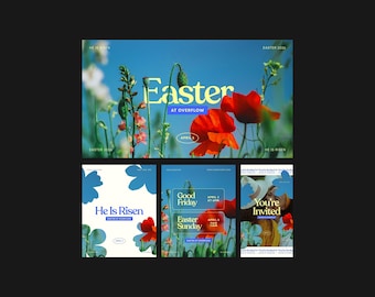 Modern Floral Easter Graphics, Aesthetic Easter 2026 Church Socials