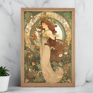 Affiche Art nouveau d'Alphonse Mucha : décoration vintage de cinéma et de théâtre