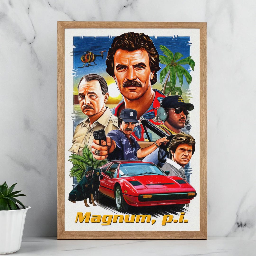 Magnum Pi Sticker Magnum P.I. Movie Poster - Vintage Typographic Posters - Wall Decor ...