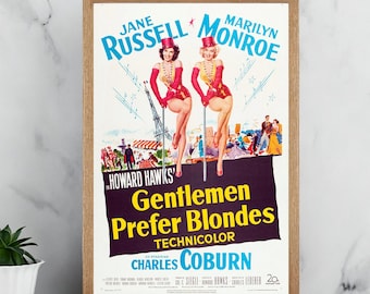 Gentlemen Prefer Blondes Movie Poster - Vintage Typographic Posters - Wall Decor, Art, Gift Ideas