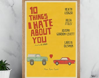 10 Things I Hate About You Movie Poster – Vintage Canvas Wall Art