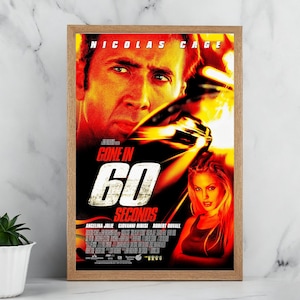 Póster de la película "Gone in 60 Seconds" - Pósteres tipográficos vintage - Decoración de pared, arte, ideas para regalos