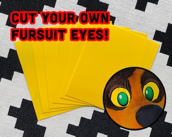 Feuilles de plastique jaune Fursuit Eye pour fursuit, mascotte, fabrication de costumes bricolage, cosplay de carte en plastique de styrène - EXPÉDITION RAPIDE ET SUIVI