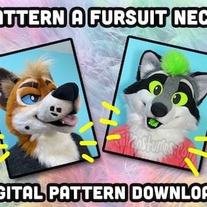 Fursuit NECK Pattern for head DIY PDF digital download template for mascot, costume, cosplay