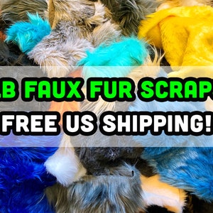1 POUND Faux Fake Fur Fabric craft scraps! Surprise selection! For fursuits, dolls, plush, costume, cosplay, kids! FREE US shipping!