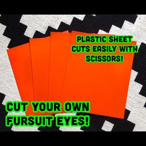 Lámina de plástico para ojos de fursuit de color naranja individual para disfraces de fursuit, mascotas, disfraces de bricolaje, cosplay de plástico de estireno - ENVÍO RÁPIDO Y CON SEGUIMIENTO