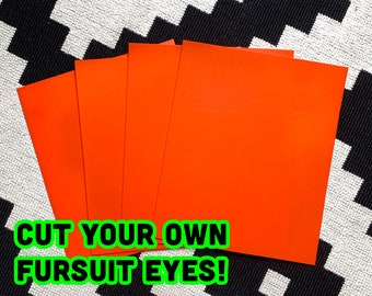 Orange Fursuit Eye Plastic Sheets for fursuit, mascot, costume making diy, styrene plasticard cosplay - TRACKED & FAST SHIPPING