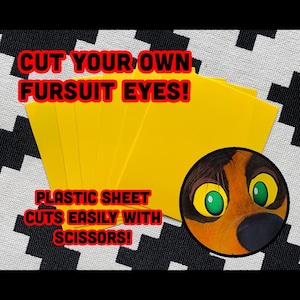 Single Yellow Fursuit Eye Plastic Sheet for fursuit, mascot, costume making diy, styrene plasticard cosplay - TRACKED & FAST SHIPPING