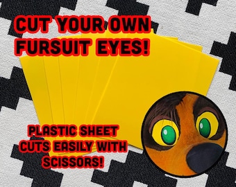 Single Yellow Fursuit Eye Plastic Sheet for fursuit, mascot, costume making diy, styrene plasticard cosplay - TRACKED & FAST SHIPPING
