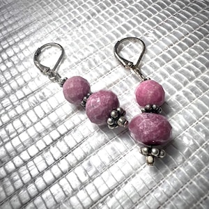 Rhodochrosite beaded earrings