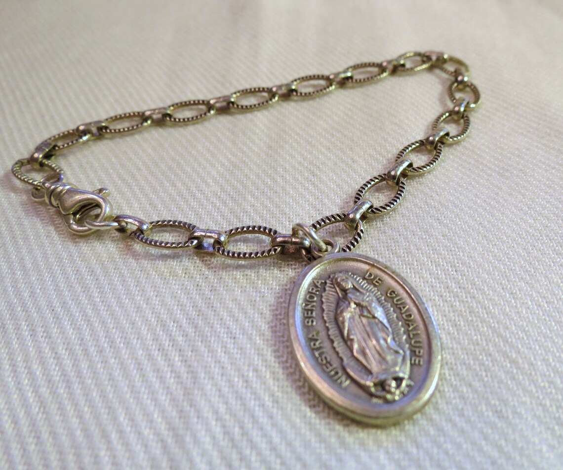 Saint Medal Bracelet Guadalupe Etsy