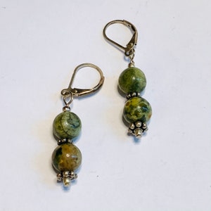Unakite beaded earrings