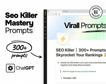 Boost Your SERP Rank: SEO Killer Mastery, Notion-Ready Template, ChatGPT/Gemini/Claude Compatible, Instant Download