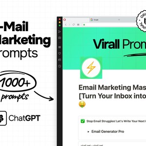 E-mail Marketing Mastery: ChatGPT Prompts, Notion Ready Blast Your E-mail CTR  1000+ ChatGPT Prompts, Notion E-mail Open Rates on Fire?
