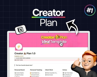 CREATOR PLAN Playbook, Notion-Ready, Manage All Accounts, 100% Original, Simple & Effective, Instant Download, Boost Your Social Presence