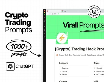 Crypto Trading Mastery: 1000+ Notion Prompts, ChatGPT/Gemini/Claude, Ultimate Digital Currency Guide